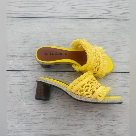 Altuzarra Tack Raffia Sandals In Yellow